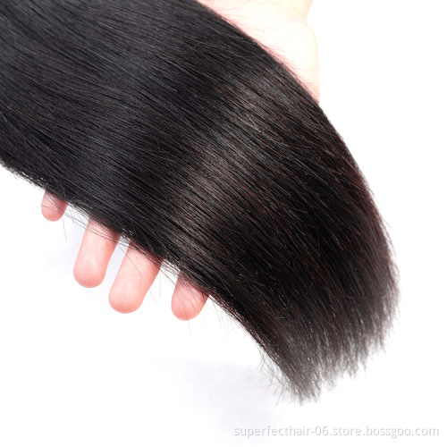 straight hair bundles 100% Human Virgin Remy Hair Unprocessed  Brazilian straight hair bundles with closure